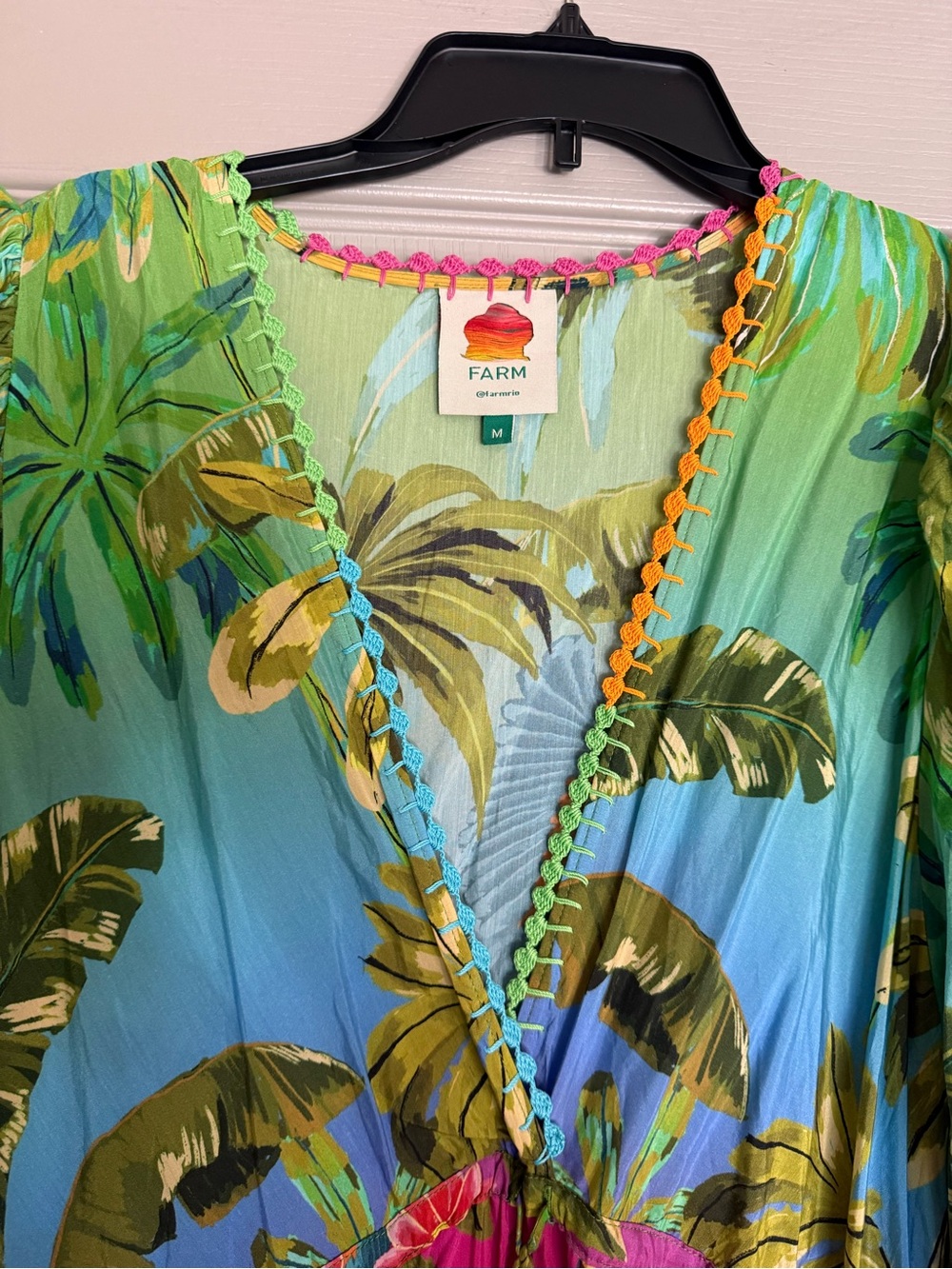 Farm Rio Ombre Forest Ruffle Tunic Dress Size Medium - Picture 4 of 9